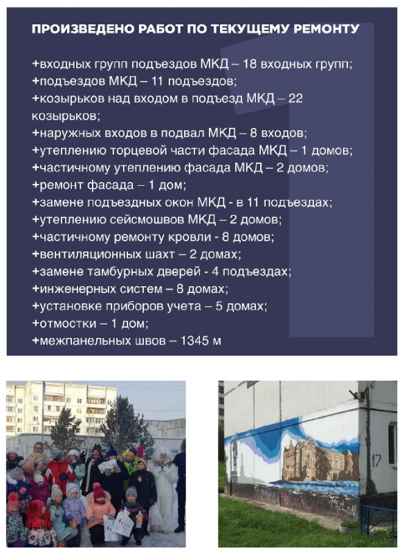 Произведено работ по текущему ремонту